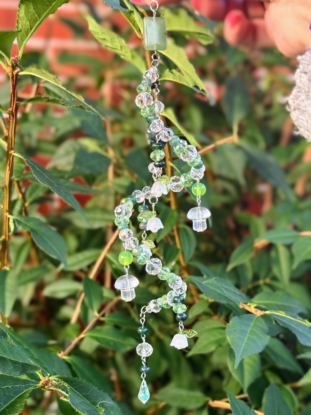 Moss Agate Spiral Suncatcher